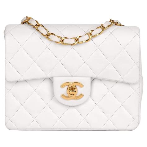 chanel white square bag